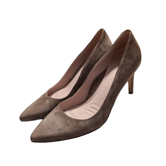 Gabriela Pump Heels Taupe Suede Leather 
